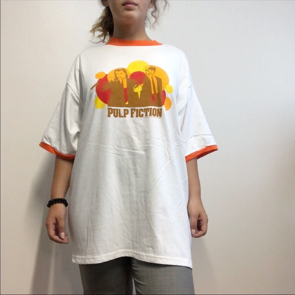 pulp fiction Tops - Pulp Fiction White Ringer Graphic Tee